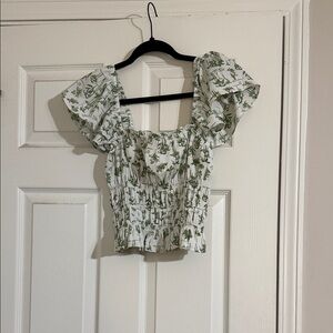 Abercrombie & Fitch Green Floral Blouse
